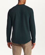 Textured Raglan Crewneck in Scarab