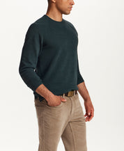 Textured Raglan Crewneck in Scarab