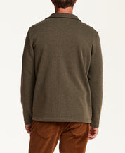 Pebble Knit Shirt Jacket in Forest Night