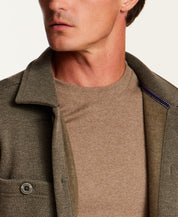 Pebble Knit Shirt Jacket in Forest Night