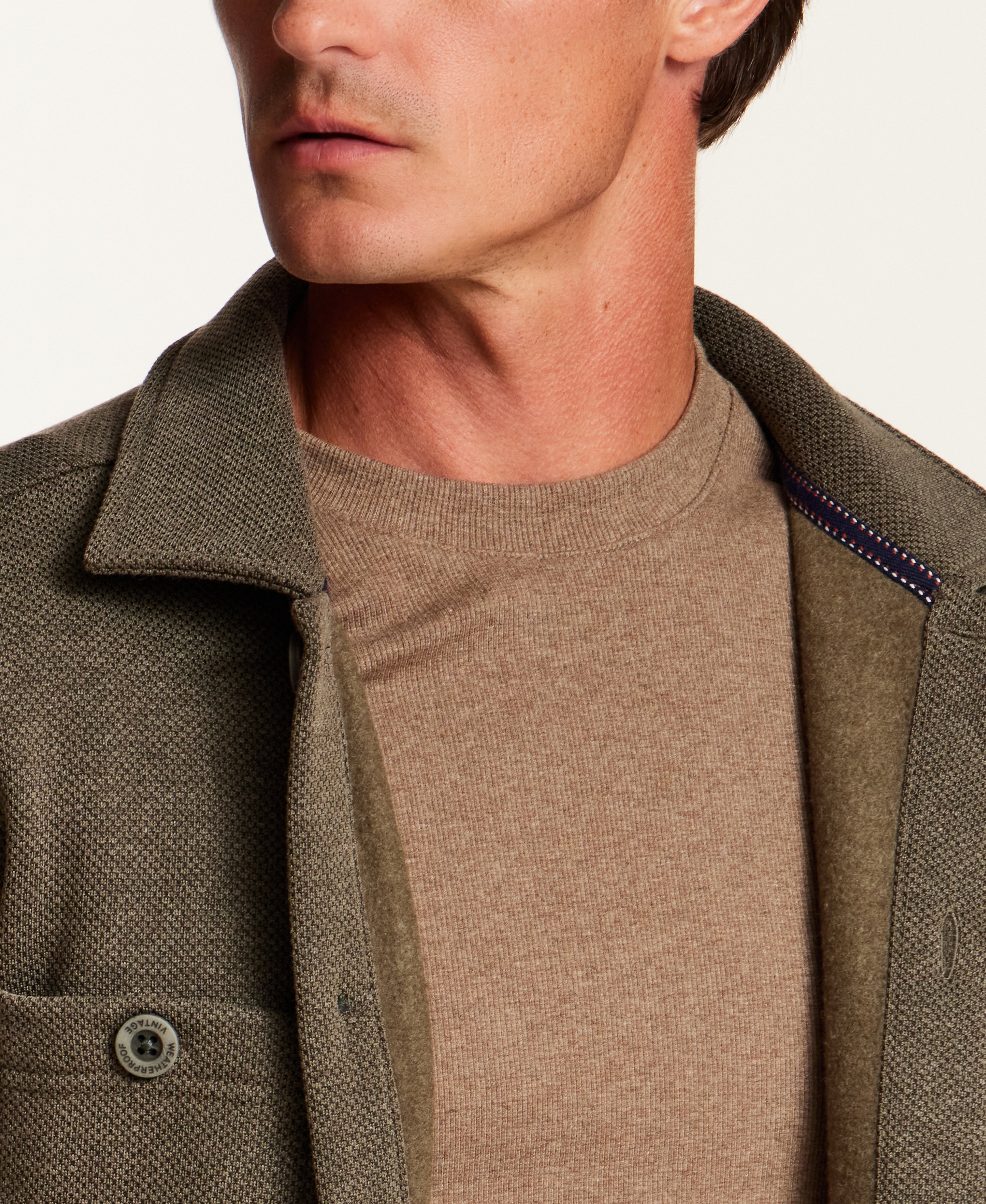 Pebble Knit Shirt Jacket in Forest Night