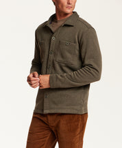 Pebble Knit Shirt Jacket in Forest Night