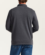 Pebble Knit Shirt Jacket in Midnight Navy