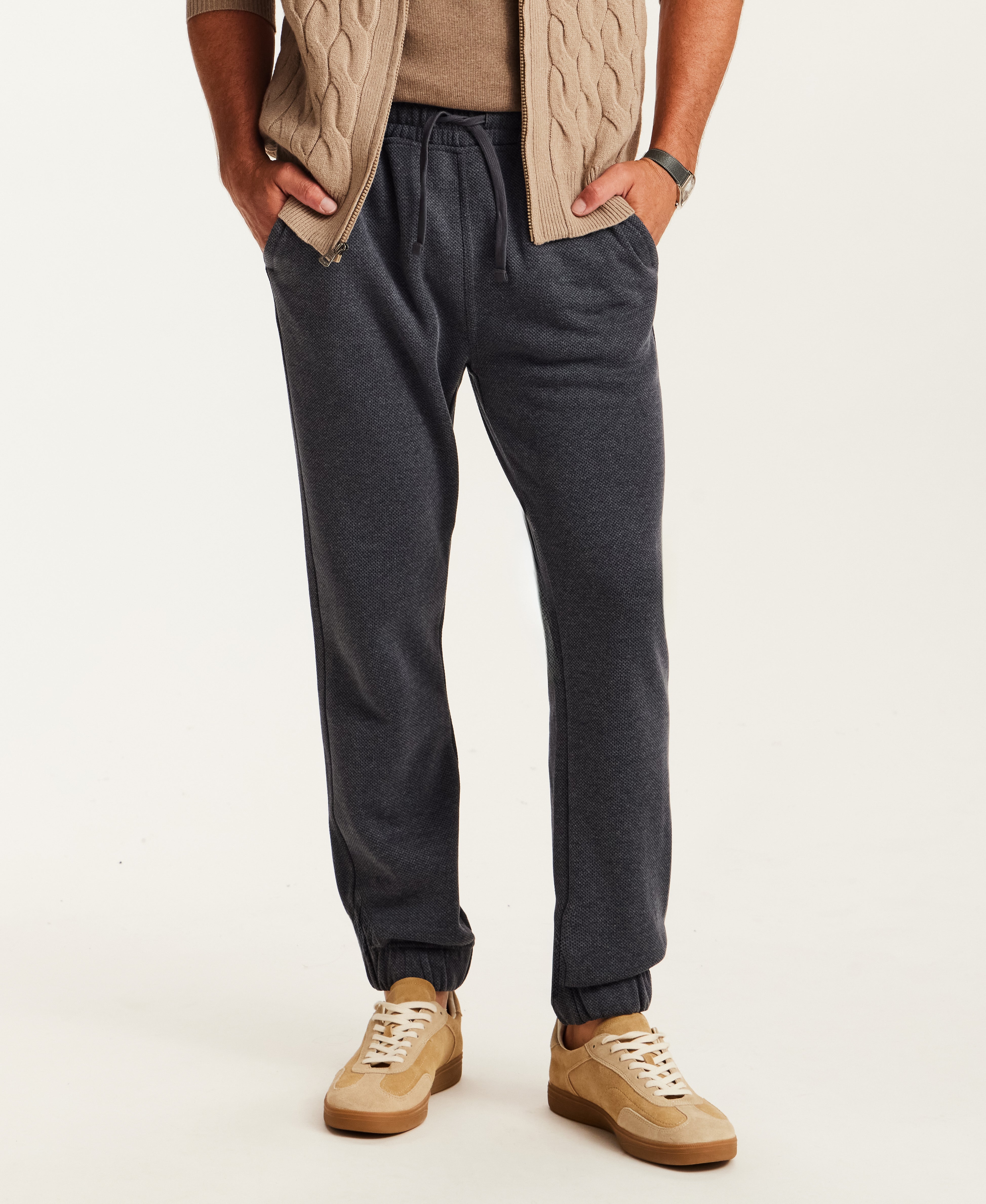 Pebble Fleece Jogger in Midnight Navy
