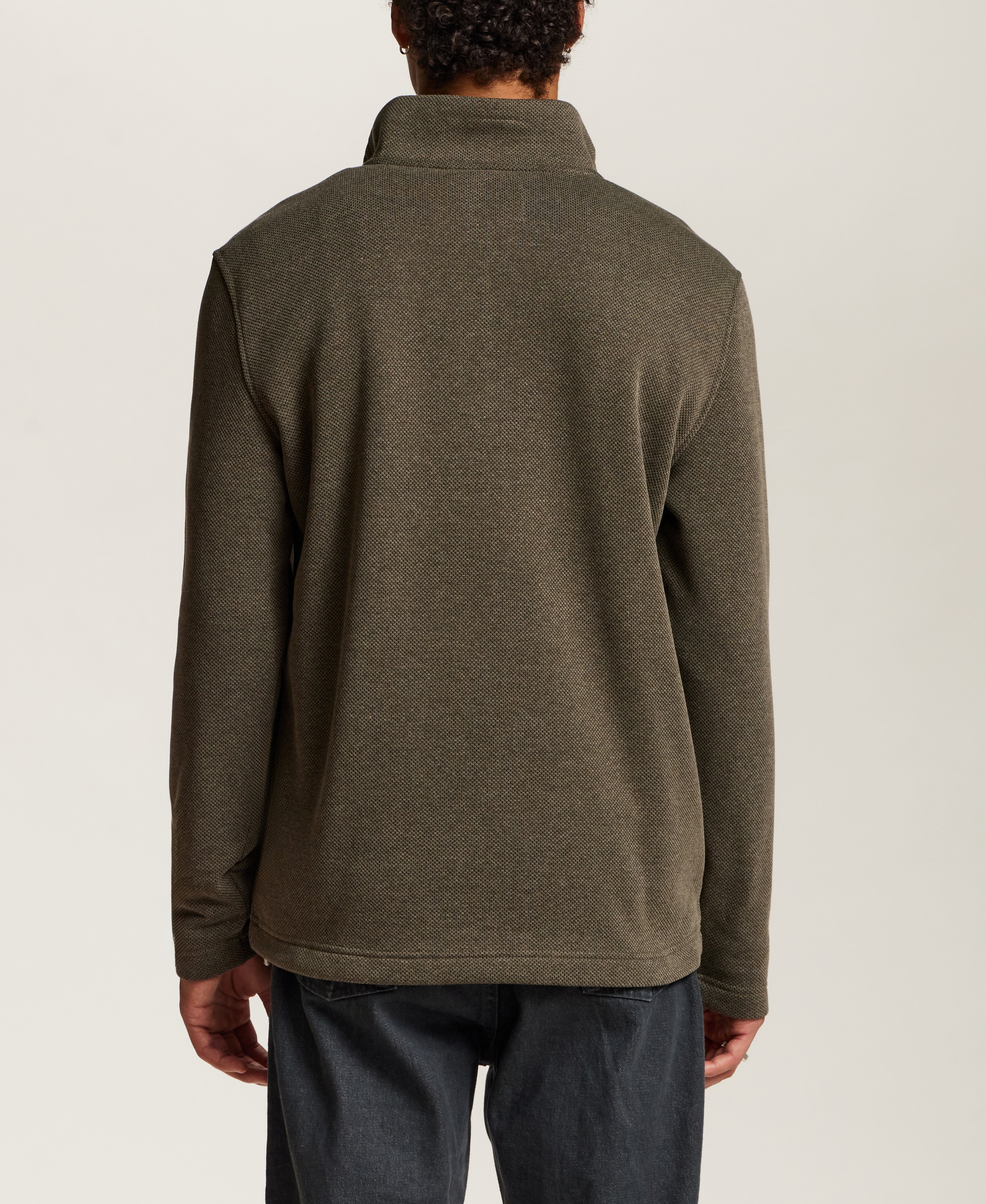 Pebble Fleece Quarter-Zip in Forest Night
