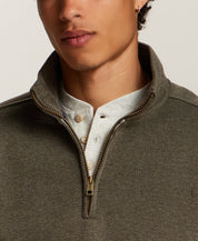 Pebble Fleece Quarter-Zip in Forest Night