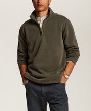 Pebble Fleece Quarter-Zip in Forest Night