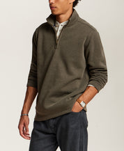 Pebble Fleece Quarter-Zip in Forest Night