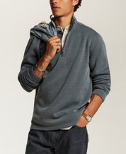 Pebble Fleece Quarter-Zip in Slate Blue