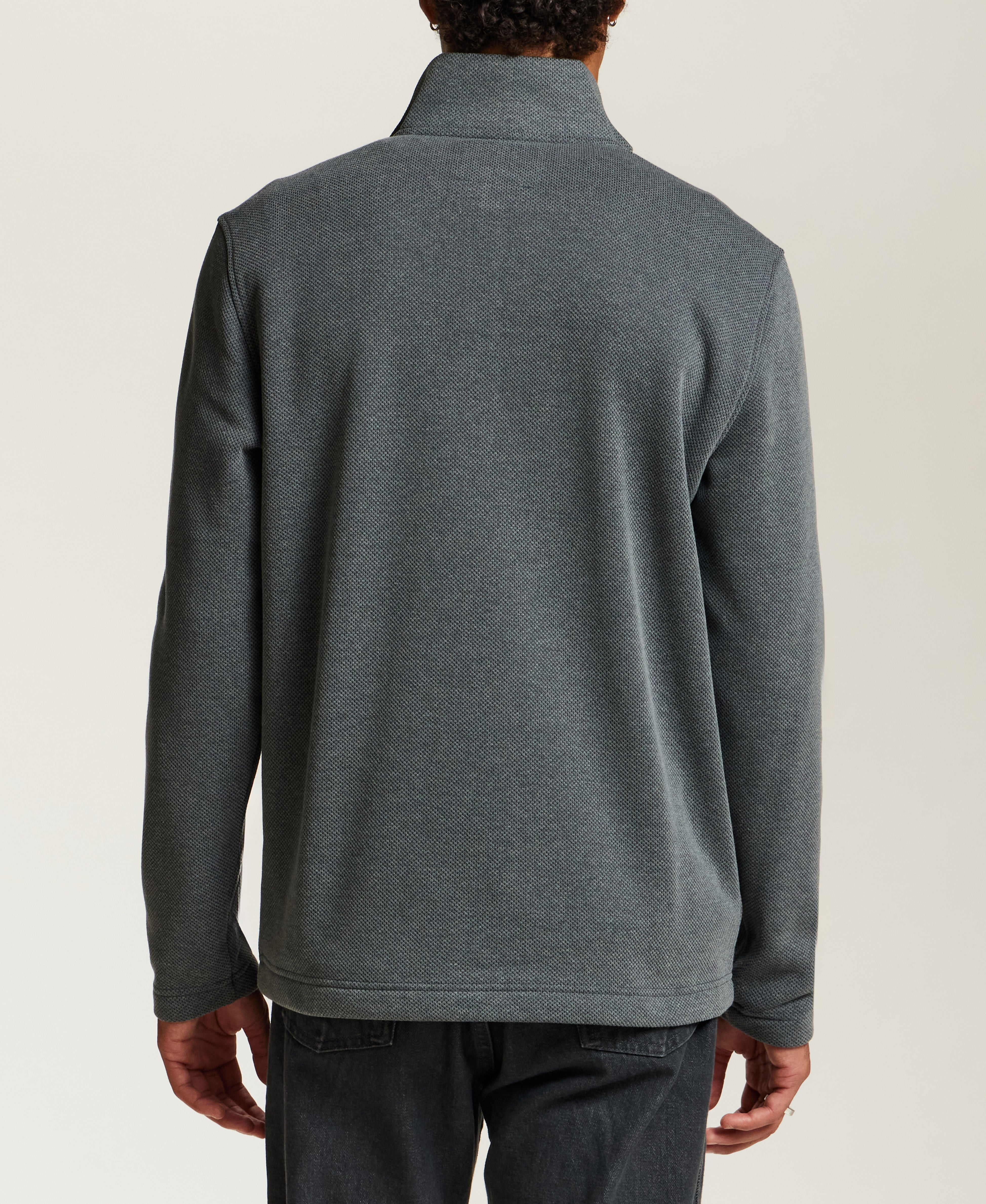 Pebble Fleece Quarter-Zip in Slate Blue
