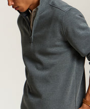Pebble Fleece Quarter-Zip in Slate Blue