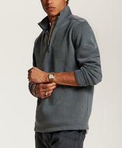 Pebble Fleece Quarter-Zip in Slate Blue