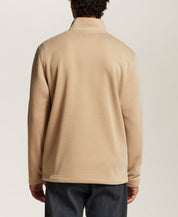 Pebble Fleece Quarter-Zip in Tan