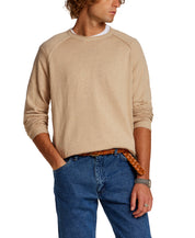 Cotton-Cashmere Raglan Sweater in Bone Heather