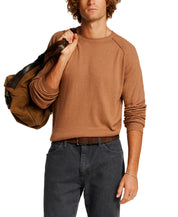 Cotton-Cashmere Raglan Sweater in Camel