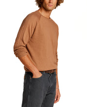 Cotton-Cashmere Raglan Sweater in Camel