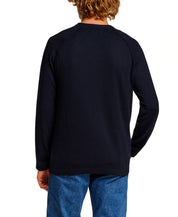 Cotton-Cashmere Raglan Sweater in Navy