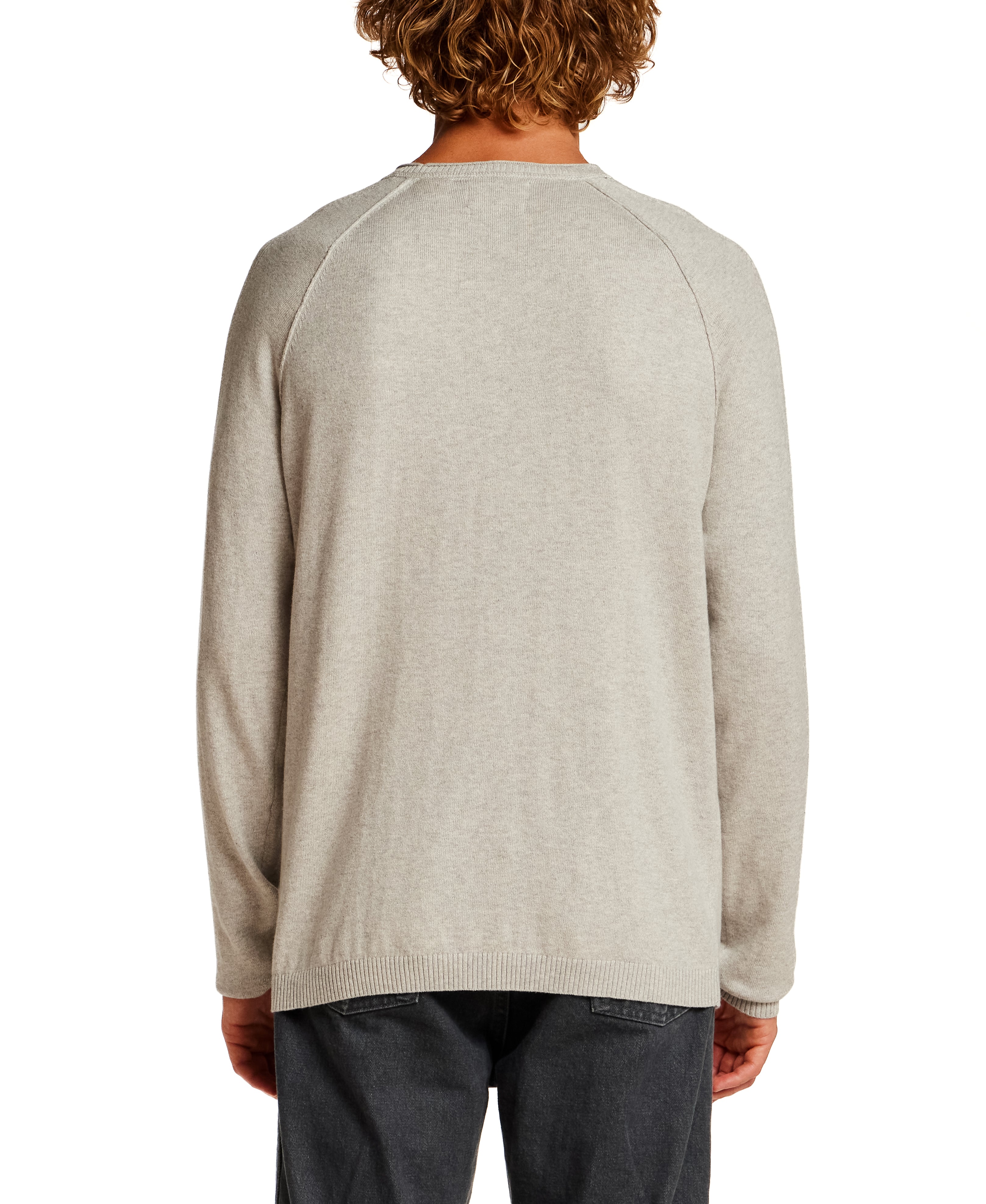 Cotton-Cashmere Raglan Sweater in Silver Heather