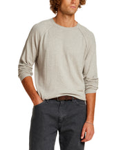 Cotton-Cashmere Raglan Sweater in Silver Heather