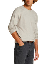 Cotton-Cashmere Raglan Sweater in Silver Heather