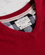 Cotton-Cashmere V-Neck Sweater in Samba