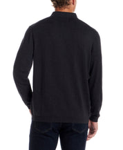 Cotton-Cashmere Polo Sweater in Charcoal Heather