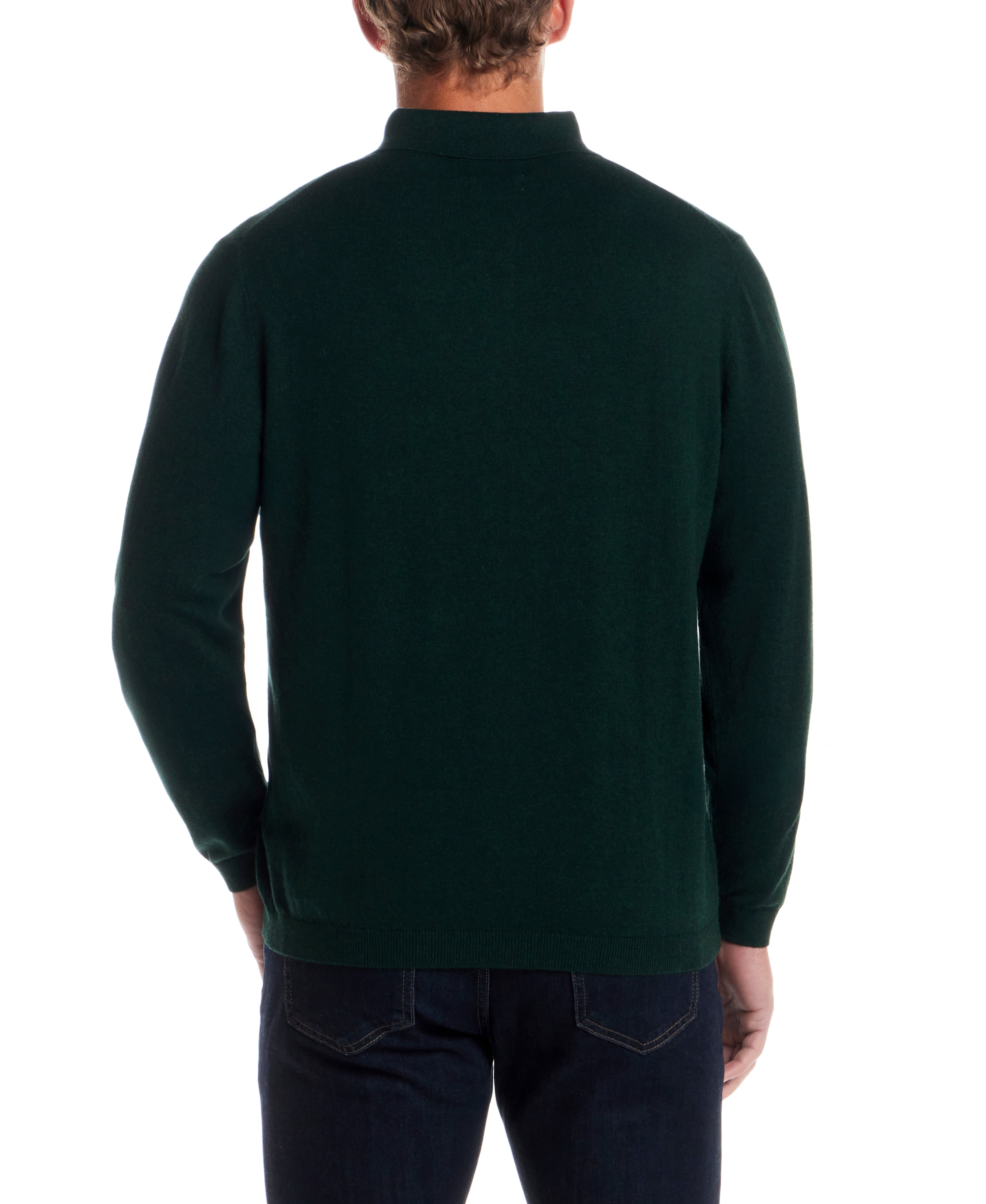 Cotton-Cashmere Polo Sweater in Ponderosa Pine