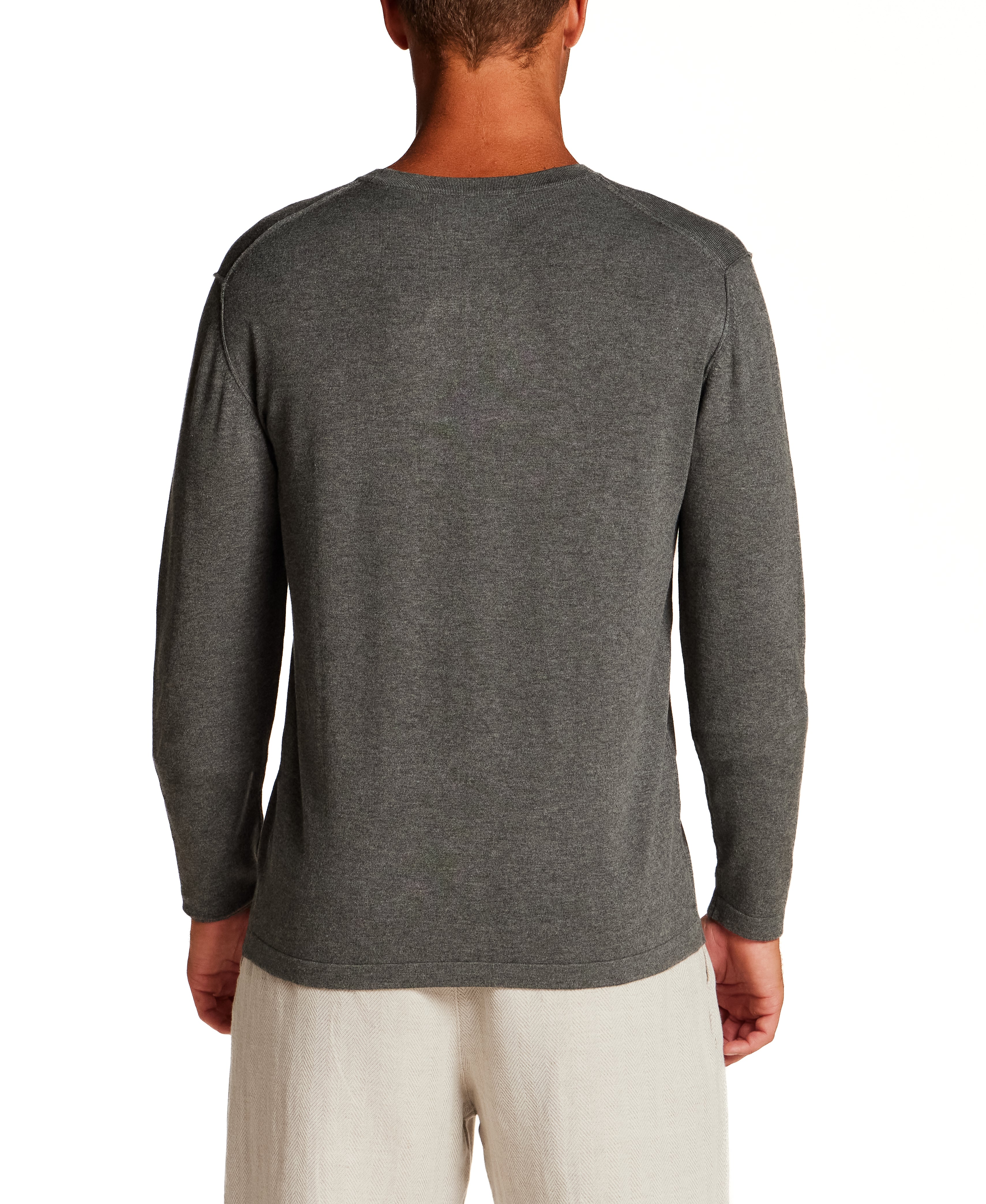 Stretch Crew Neck Sweater in Charcoal Heather