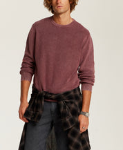 Vertical Rib Stonewash Sweater in Windsor Wine