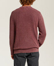 Vertical Rib Stonewash Sweater in Windsor Wine
