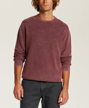Vertical Rib Stonewash Sweater in Windsor Wine