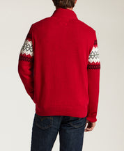 Heritage Fair Isle Quarter-Zip Sweater in Red