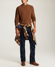 Soft Knit Crewneck Sweater in Almond Heather