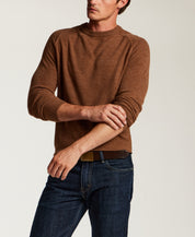 Soft Knit Crewneck Sweater in Almond Heather