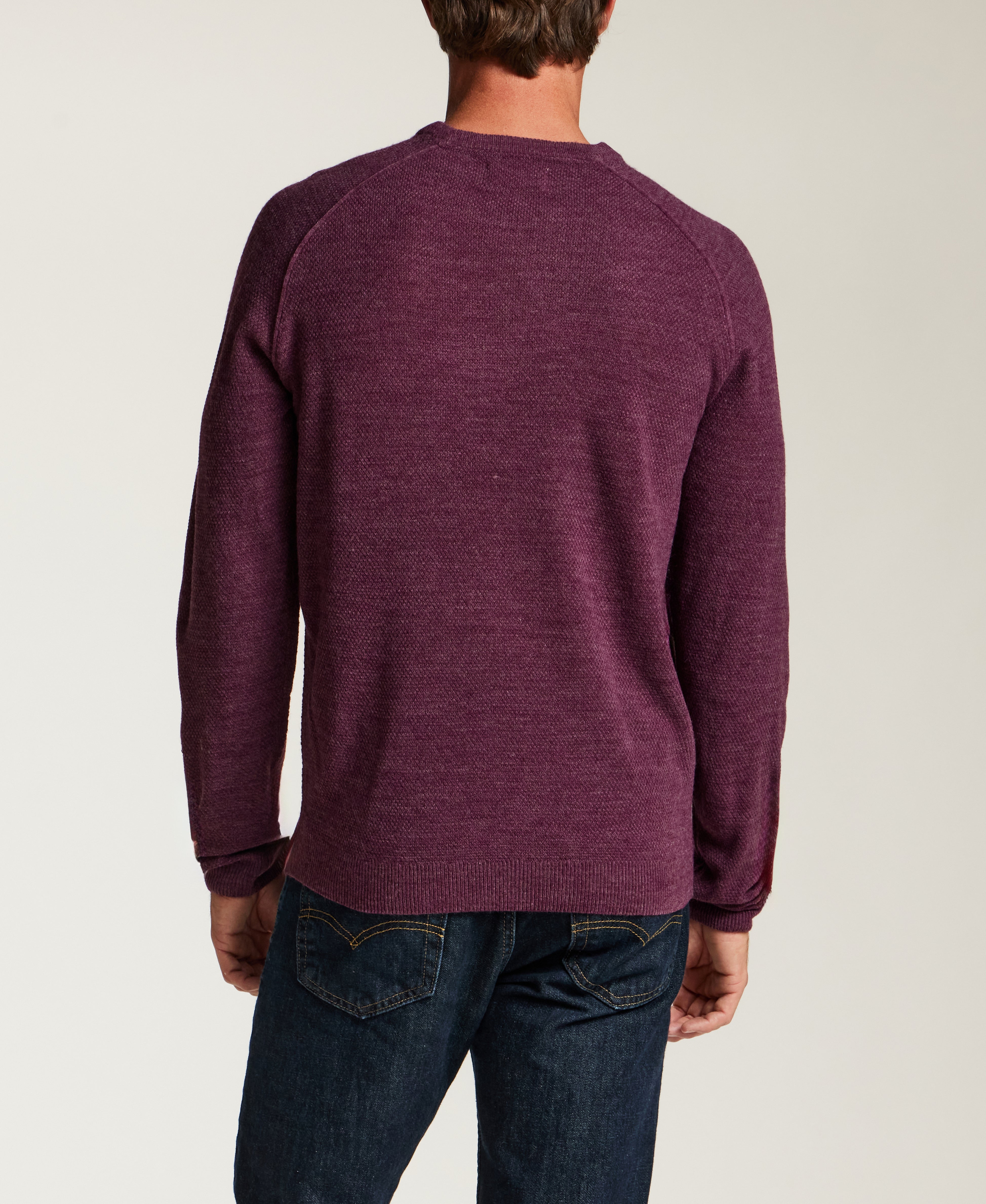 Soft Knit Crewneck Sweater in Fig