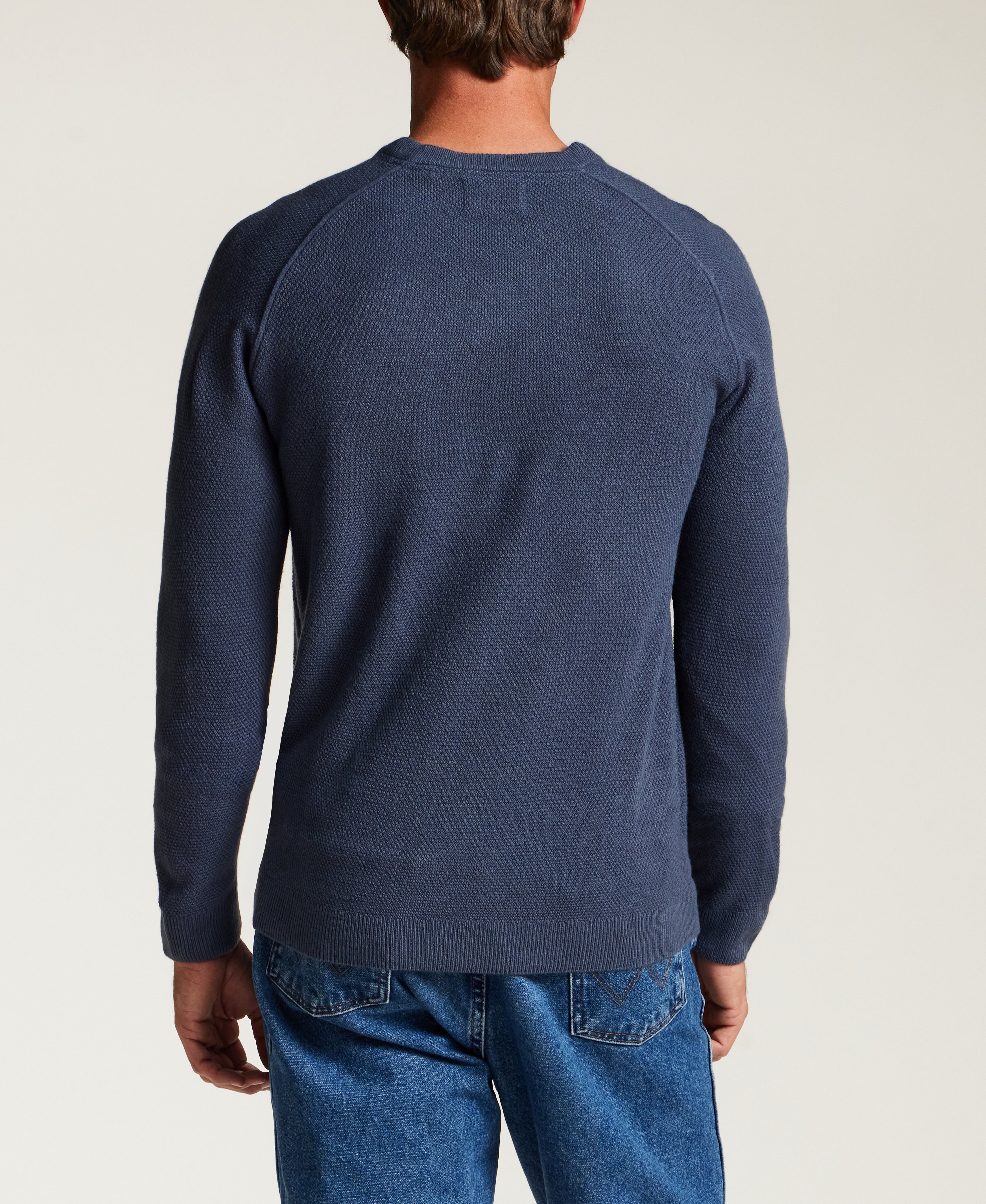 Soft Knit Crewneck Sweater in Slate Blue