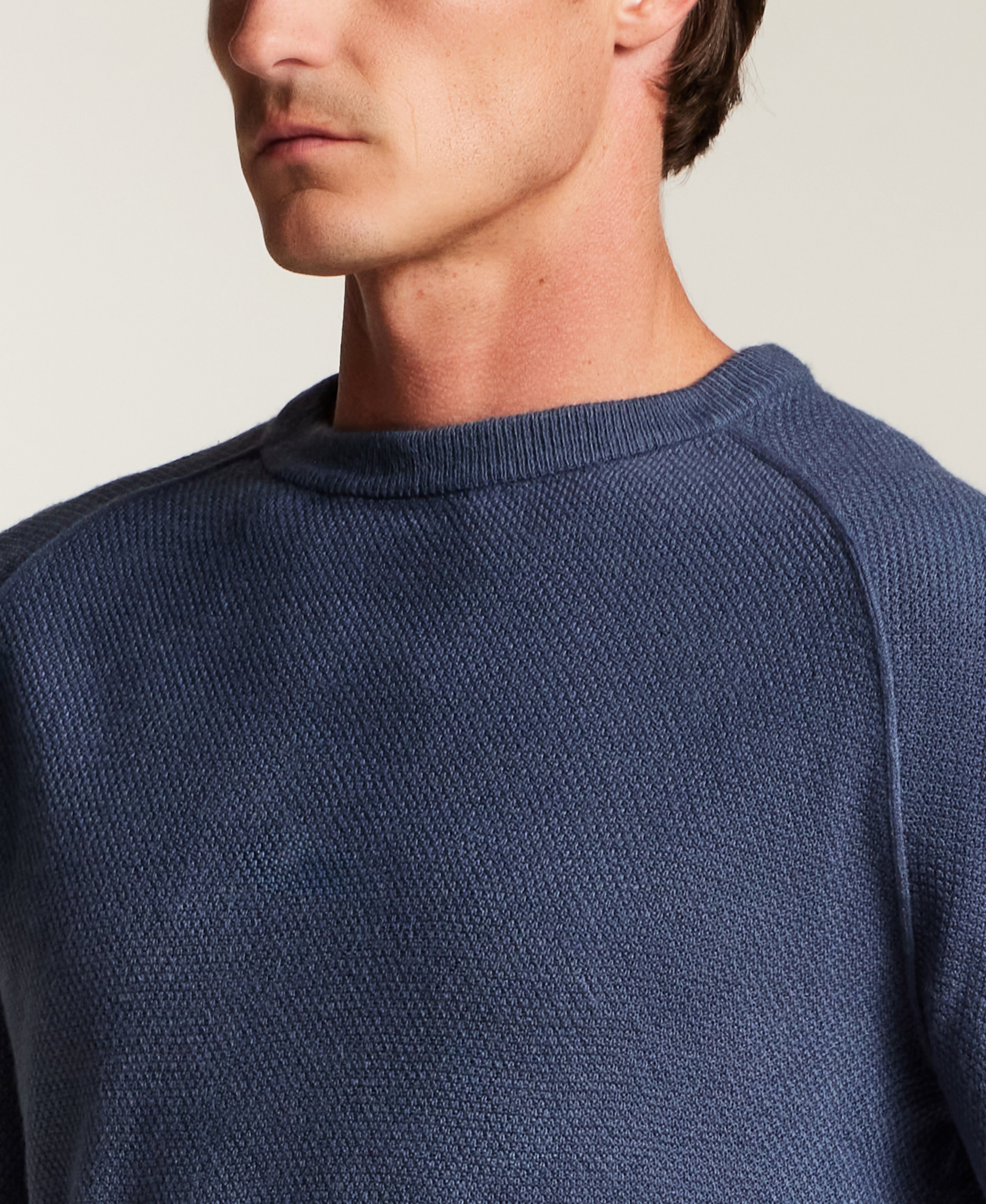 Soft Knit Crewneck Sweater in Slate Blue