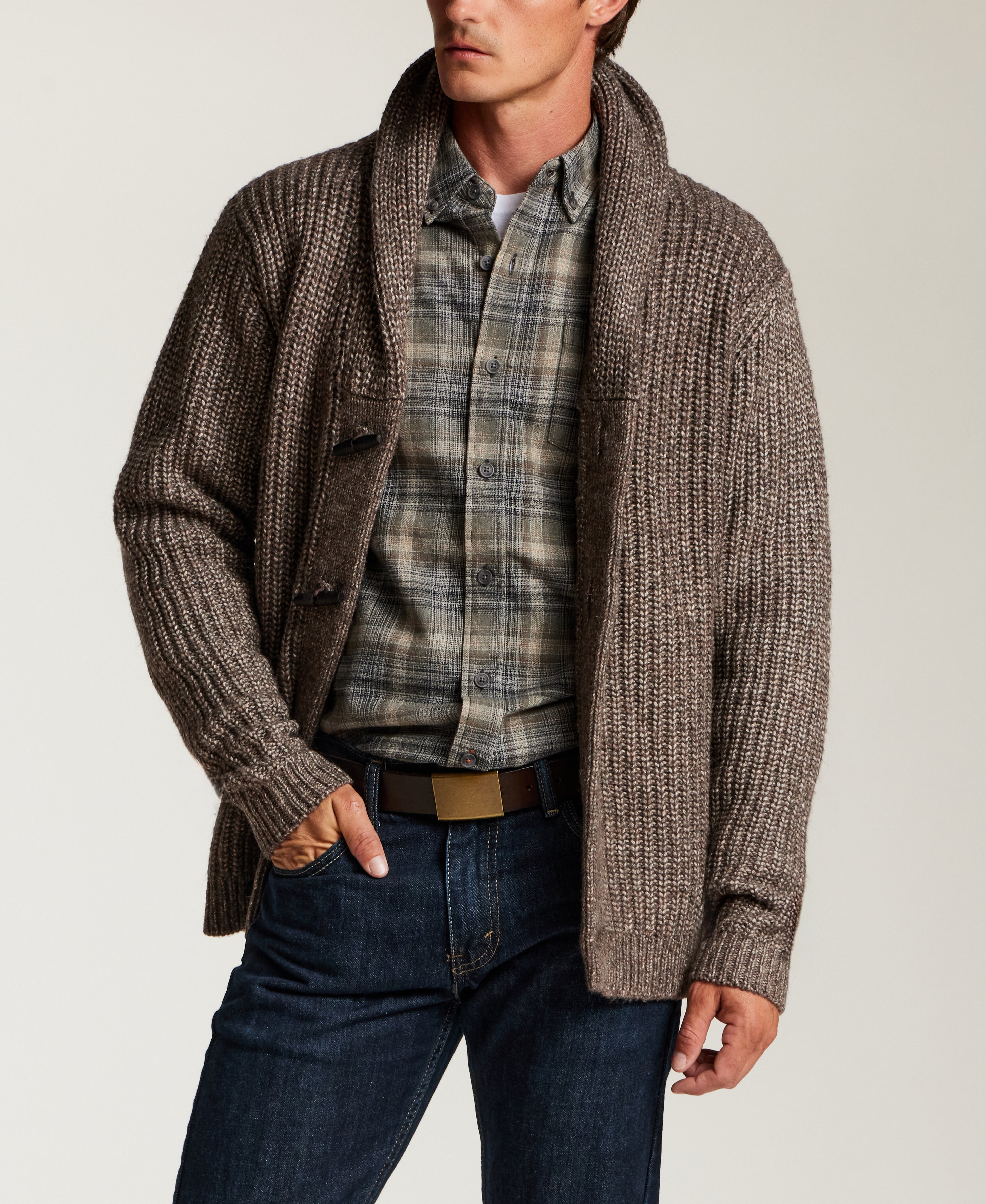 Alpaca Blend Cardigan in Espresso