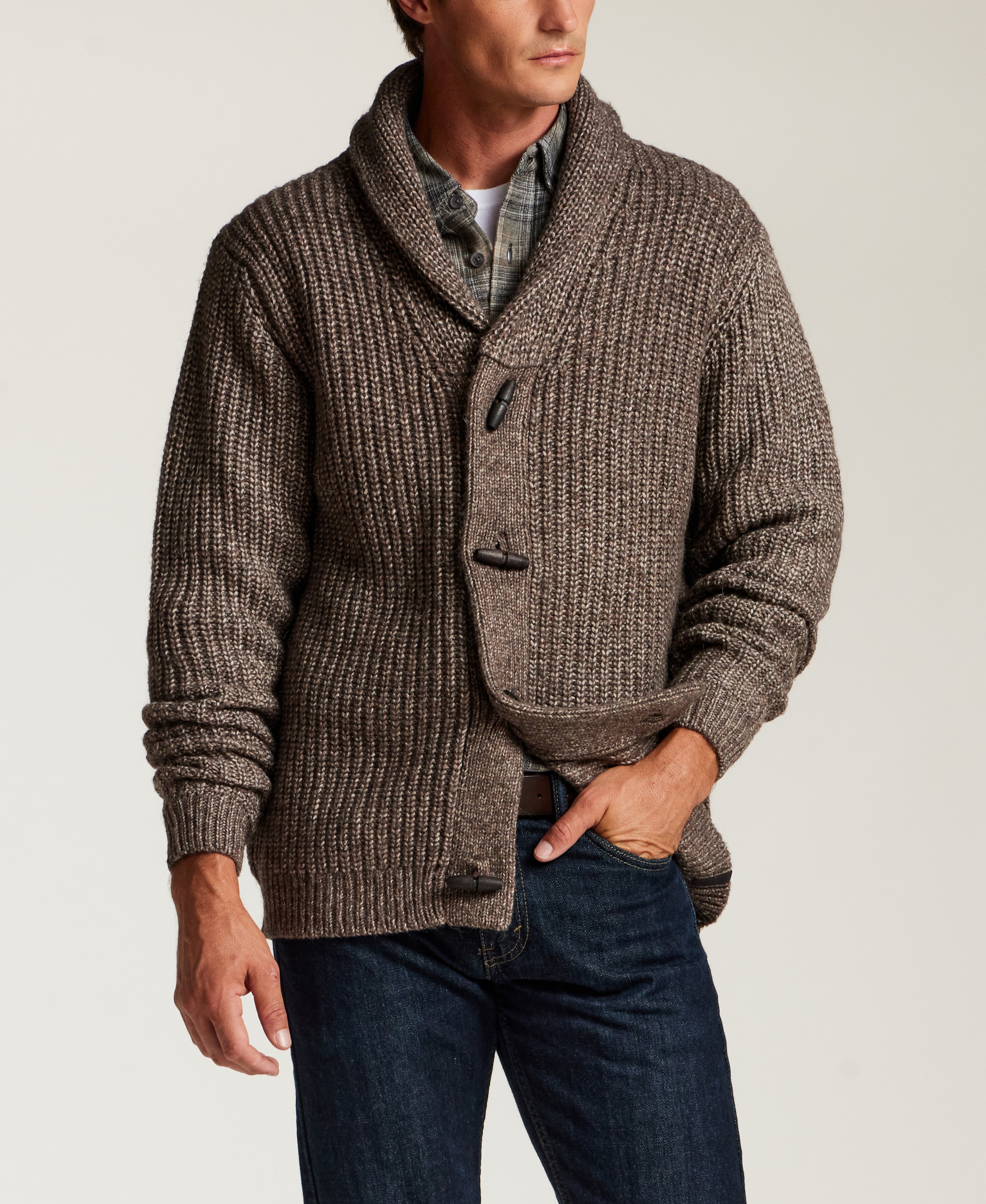 Alpaca Blend Cardigan in Espresso