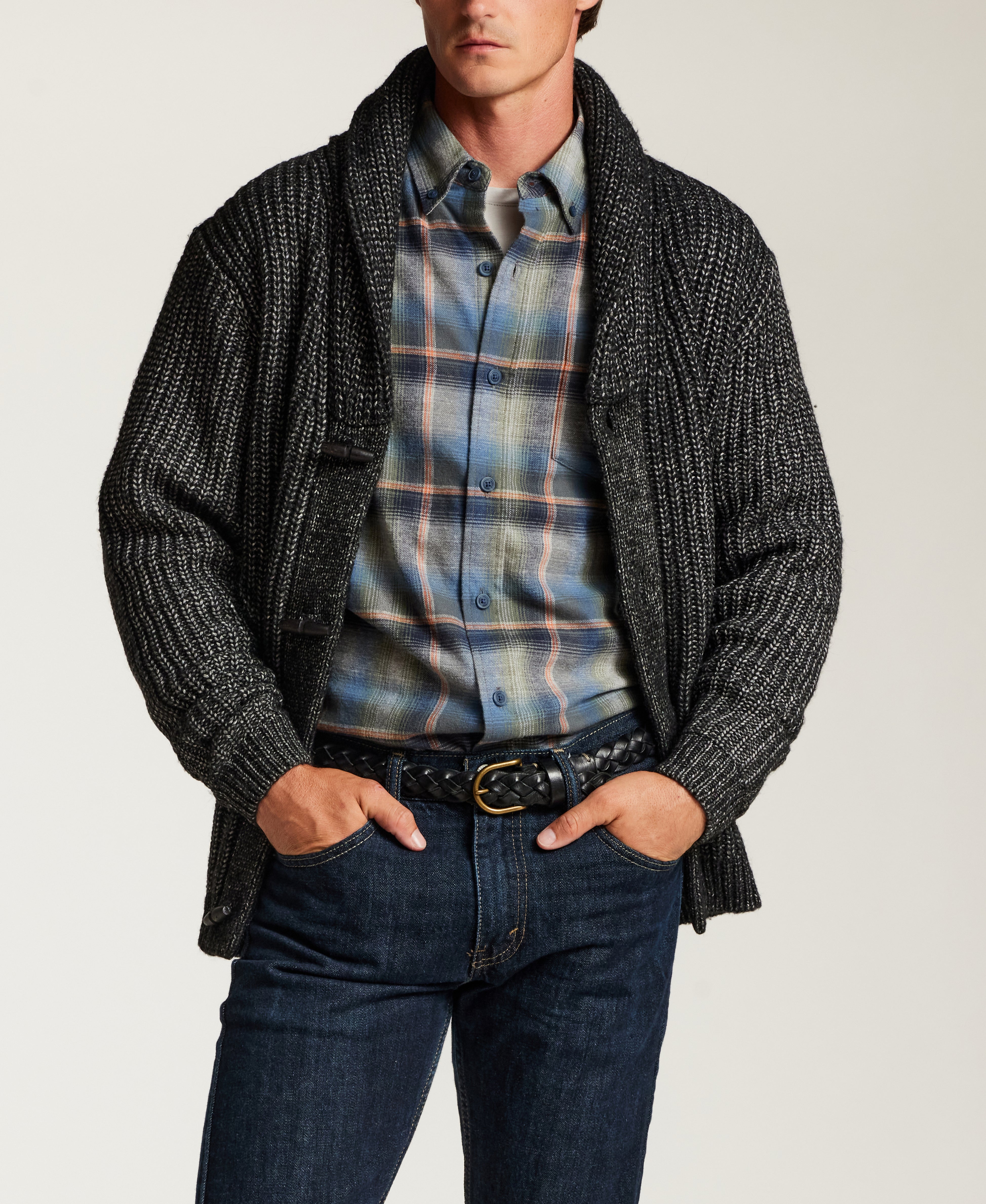 Alpaca Blend Cardigan in Off Black