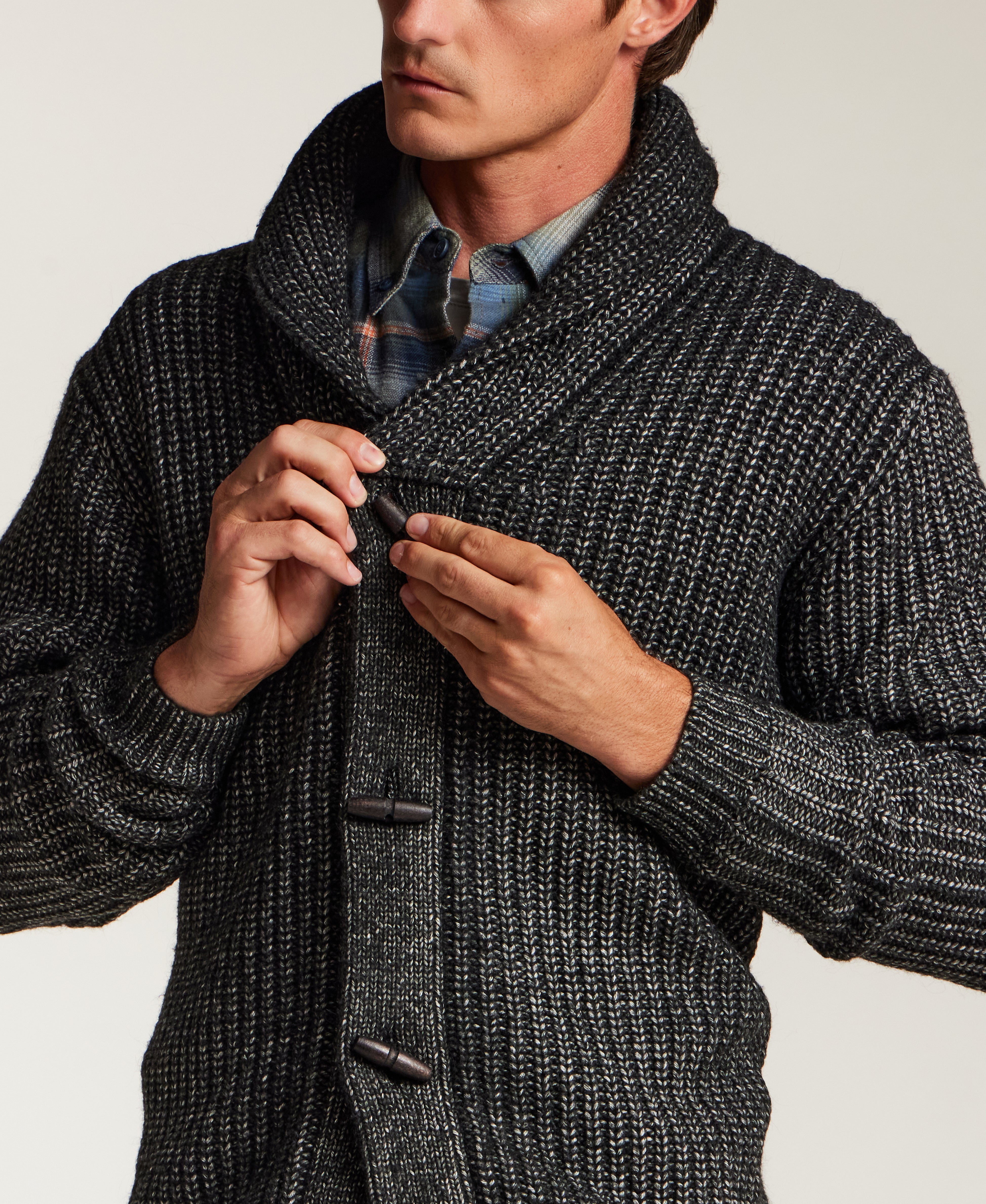 Alpaca Blend Cardigan in Off Black