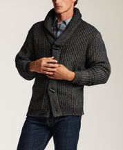 Alpaca Blend Cardigan in Off Black