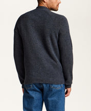 The Bouclé Rollneck Sweater in Prussian Blue