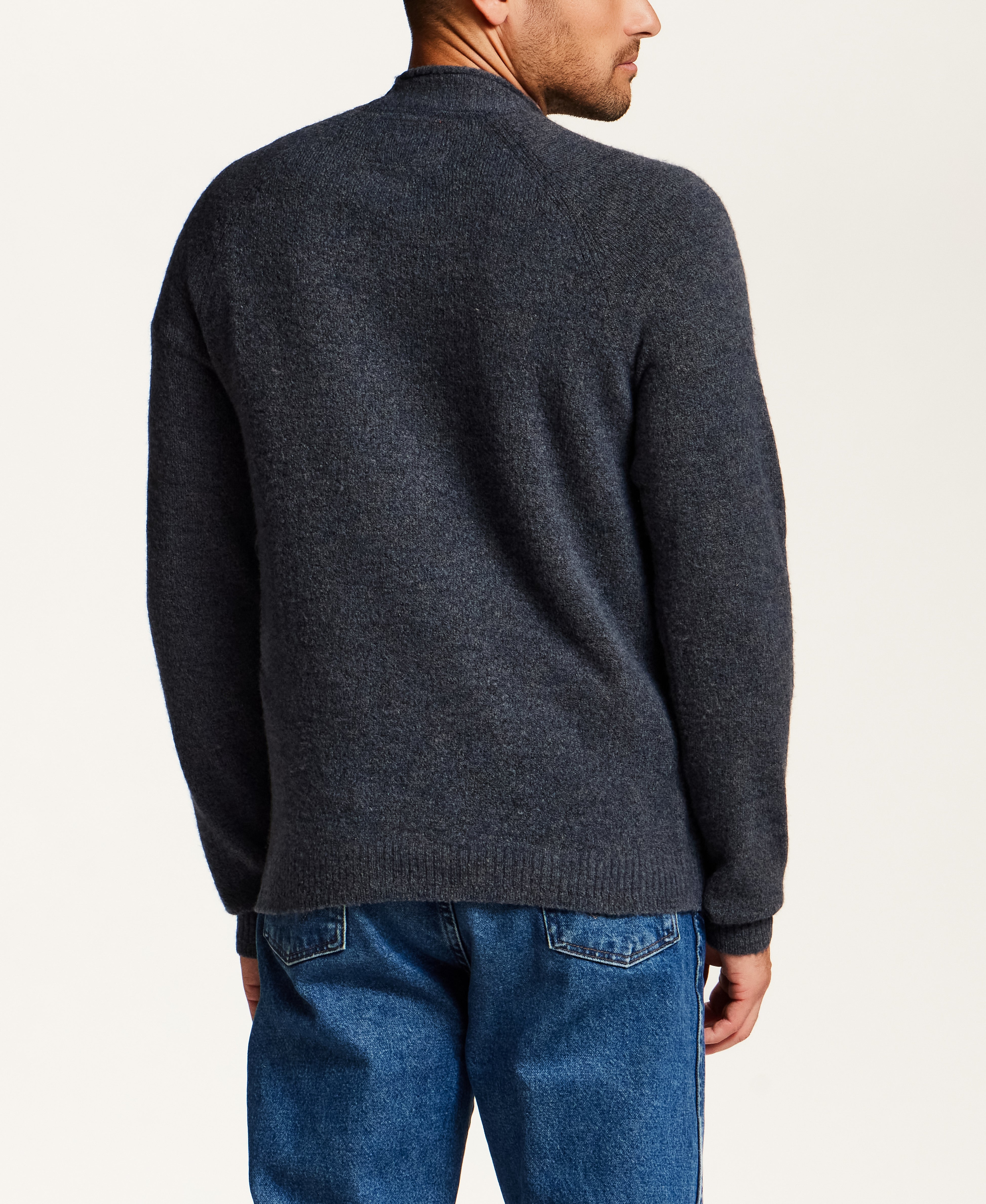 The Bouclé Rollneck Sweater in Prussian Blue