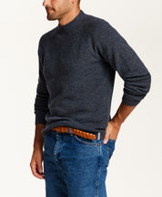 The Bouclé Rollneck Sweater in Prussian Blue