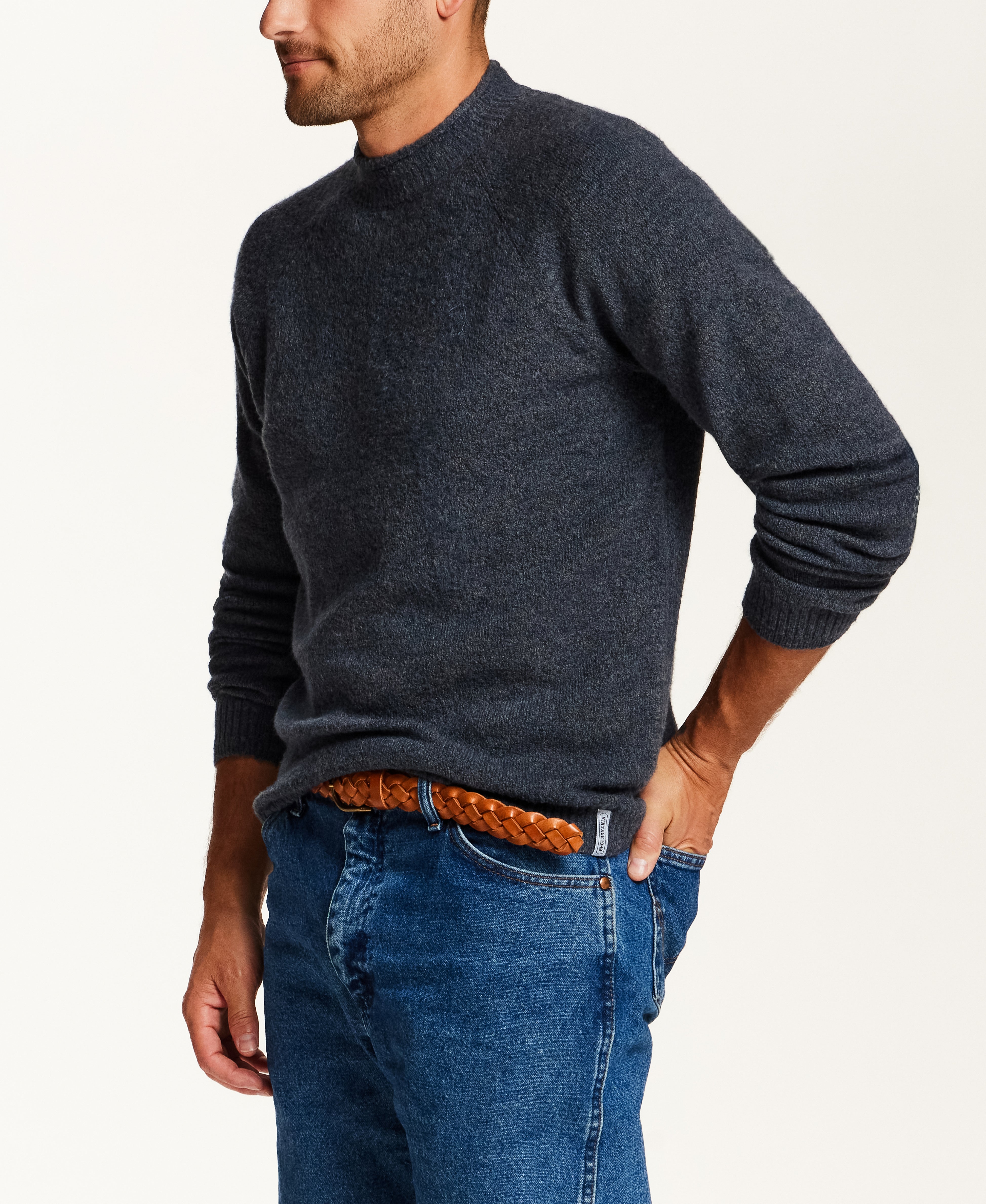 The Bouclé Rollneck Sweater in Prussian Blue