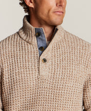 Marled Mock Neck Sweater in Beige Heather
