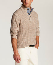 Marled Mock Neck Sweater in Beige Heather