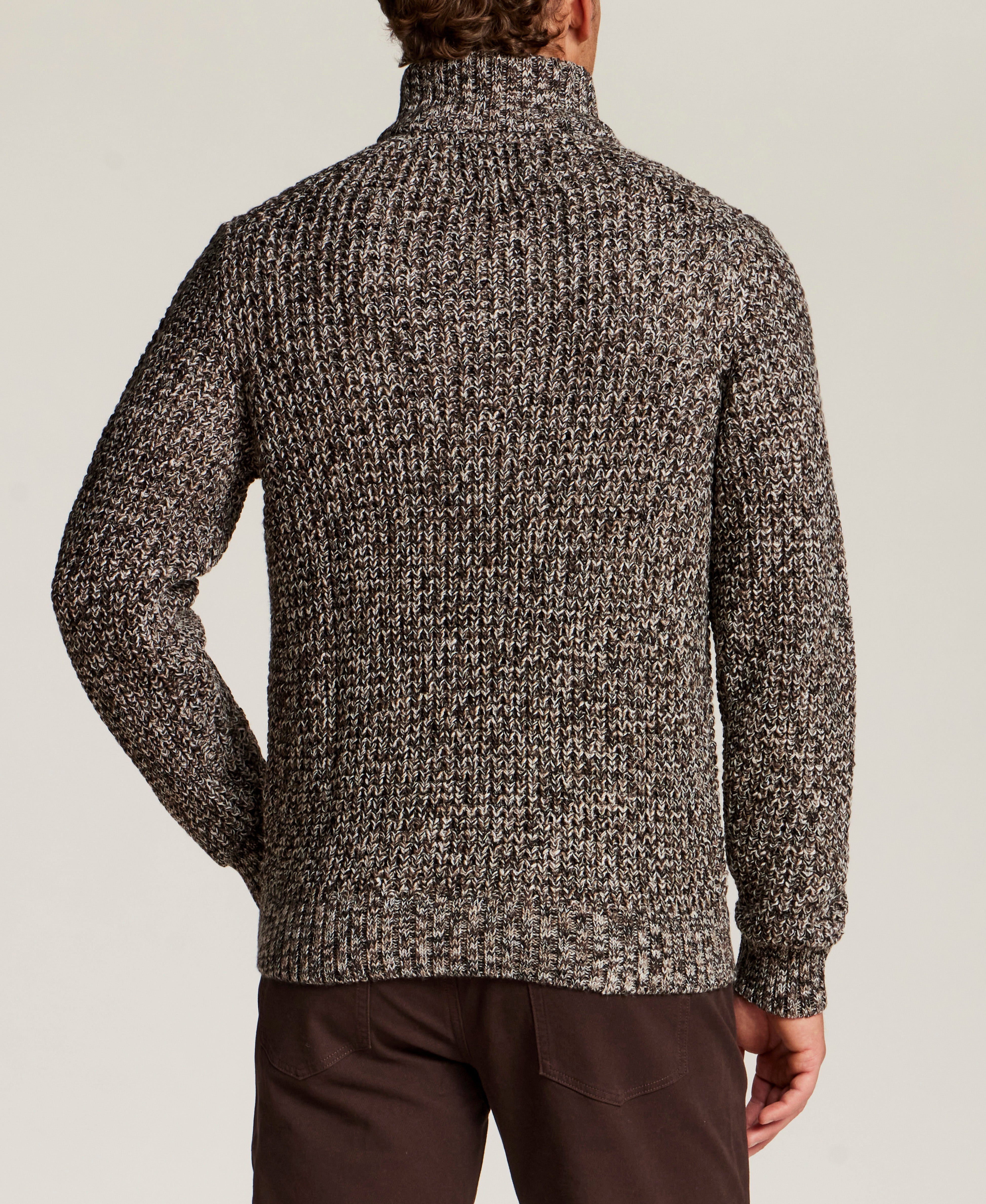 Marled Mock Neck Sweater in Cocoa Heather