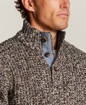 Marled Mock Neck Sweater in Cocoa Heather